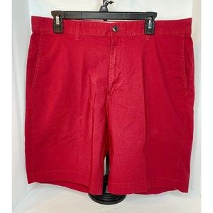 Amazon Essentials Men's Classic Flat-Front Chino Red Shorts Size 36 Reg Style